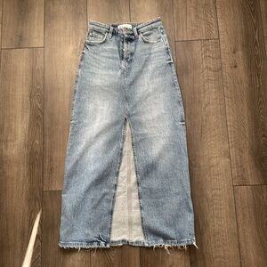 Denim button fly long Zara skirt
